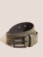 White Stuff Green Leather Stitch Belt - Image 1 of 2