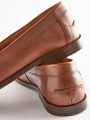 Tan Brown Leather Snaffle Loafers - Image 7 of 7