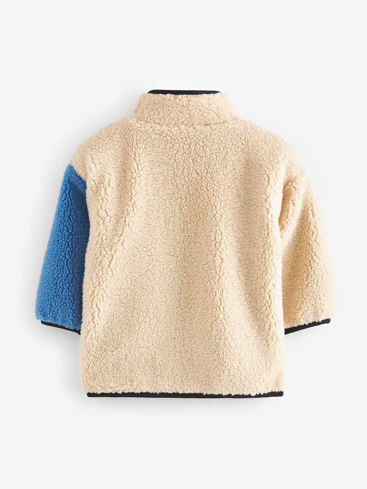 Multi Colourblock Teddy Borg Fleece Zip Through Jacket (3mths-7yrs) - Image 2 of 4