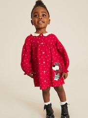 Red Spot Appliqué Dog Lace Collar Dress (3mths-8yrs) - Image 1 of 7