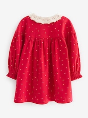 Red Spot Appliqué Dog Lace Collar Dress (3mths-8yrs) - Image 6 of 7