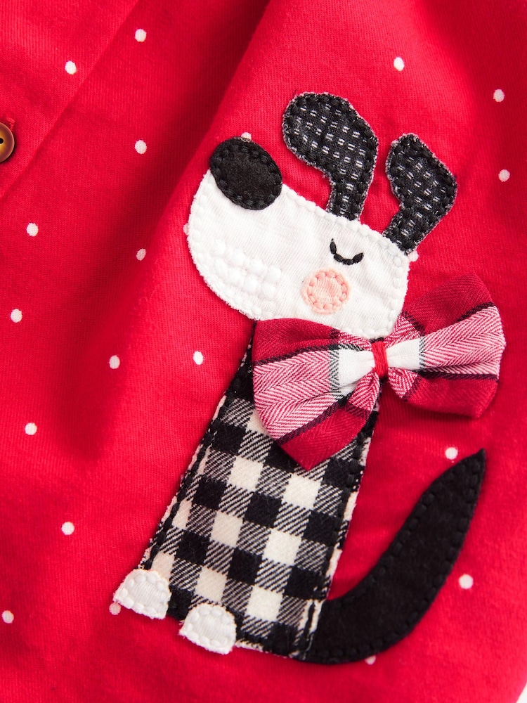 Red Spot Appliqué Dog Lace Collar Dress (3mths-8yrs) - Image 7 of 7