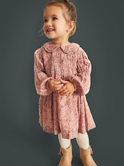 Pink Printed Shirred Dress (3mths-8yrs) - Image 2 of 7