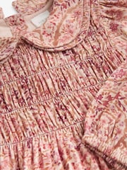 Pink Printed Shirred Dress (3mths-8yrs) - Image 7 of 7