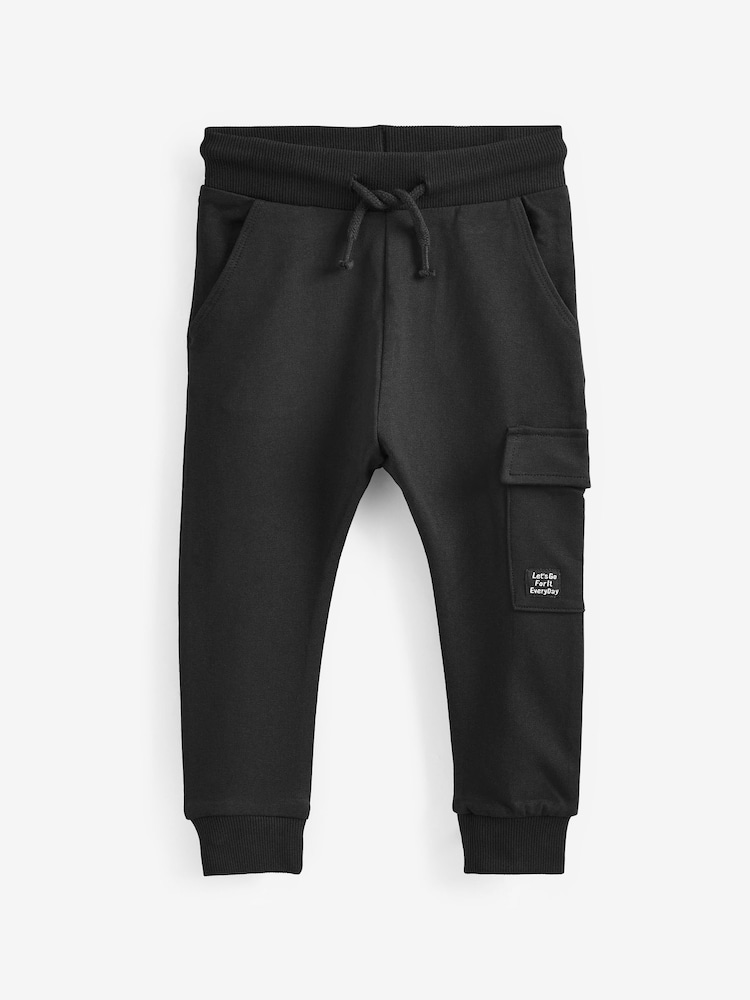 Negro - Pantalones de chándal utilitarios ajustados (3 meses - 7 años) - Imagen 1 de 4 Negro - Pantalones de chándal utilitarios ajustados (3 meses - 7 años) - Imagen 1 de 4