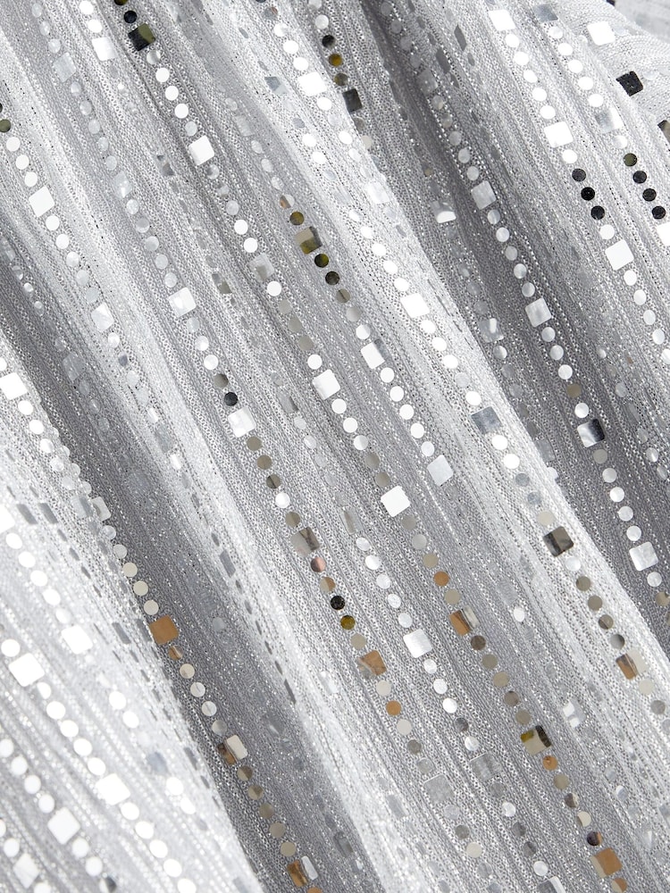 Silver Sequin Party Angel Sleeve Dress (3mths-8yrs) - Image 6 of 6
