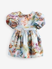 Svetlo modra s cvetličnim vzorcem - Printed Taffeta Party Dress (3mths-8yrs) - Slika 3 iz 4