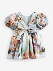 Svetlo modra s cvetličnim vzorcem - Printed Taffeta Party Dress (3mths-8yrs) - Slika 4 iz 4