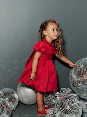 Red Velvet And Taffeta Prom Dress (3mths-8yrs) - Image 3 of 7