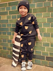 Black Bear All-Over Printed Oversized Sweatshirt and Joggers Set (3mths-7yrs) - Image 1 of 1