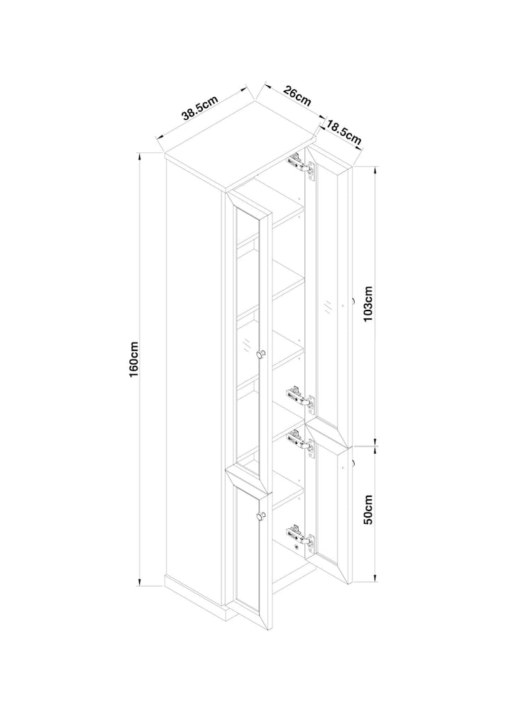 Grey Farnley Tall Storage Console Unit - Image 9 of 9