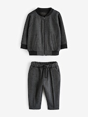 Dunkelgrau - 2-teiliges Jersey-Set mit Bomberjacke und Jogginghose (3 Monate bis 7 Jahre) - Bild 6 von 8