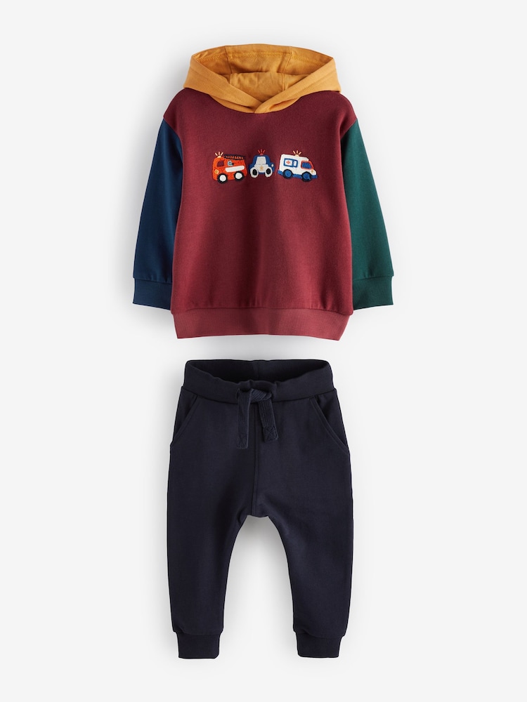 Berry Red Crochet Vehicles Character Hoodie And Joggers Set (3mths-7yrs) - Image 5 of 7
