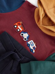 Berry Red Crochet Vehicles Character Hoodie And Joggers Set (3mths-7yrs) - Image 7 of 7