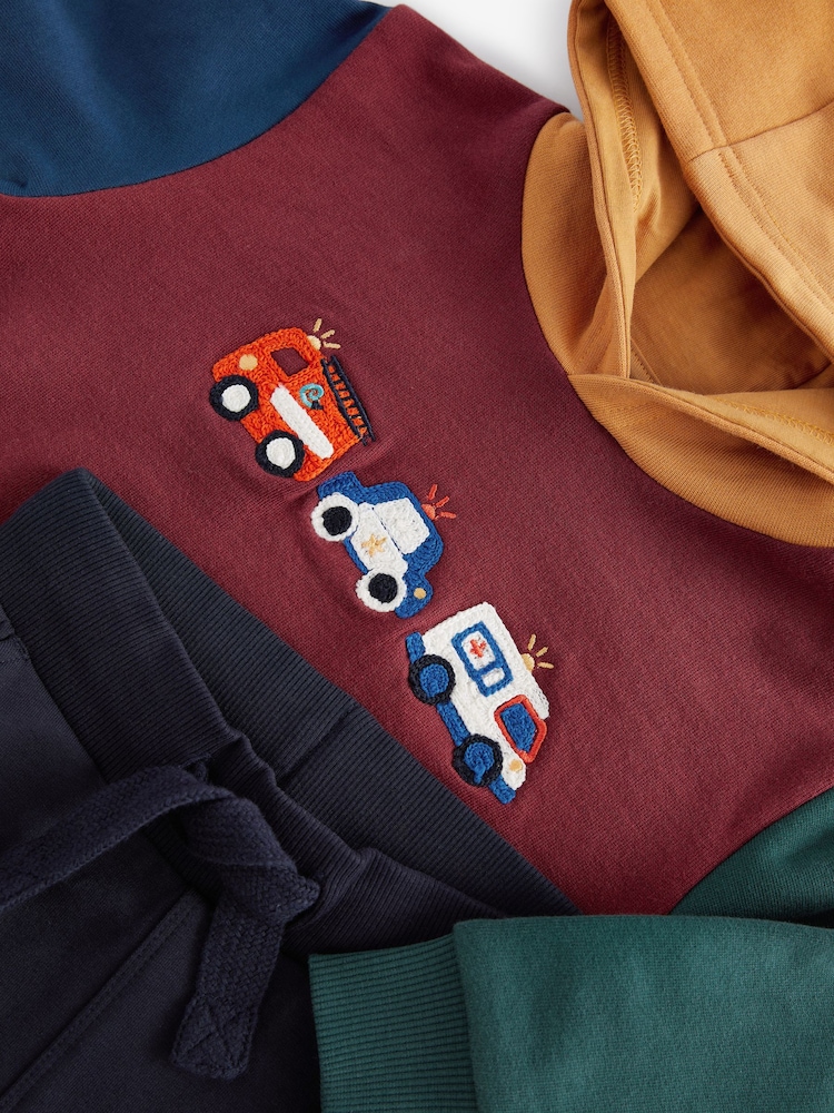 Berry Red Crochet Vehicles Character Hoodie And Joggers Set (3mths-7yrs) - Image 7 of 7