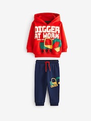 Red Digger Character Hoodie And Joggers Set (3mths-7yrs) - Image 4 of 5