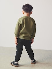 Khaki Green/Black Drippy Monkey Character Sweatshirt and Joggers Set (3mths-7yrs) - Image 3 of 8