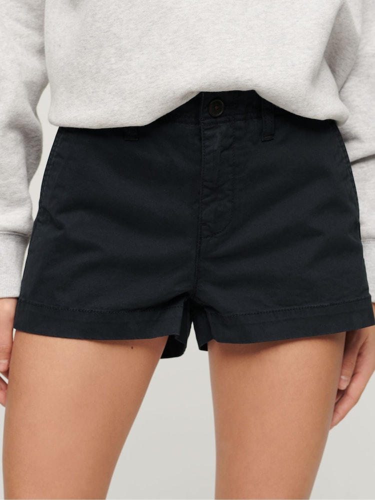 Superdry Navy Vintage Chino Hot Shorts - Image 1 of 9