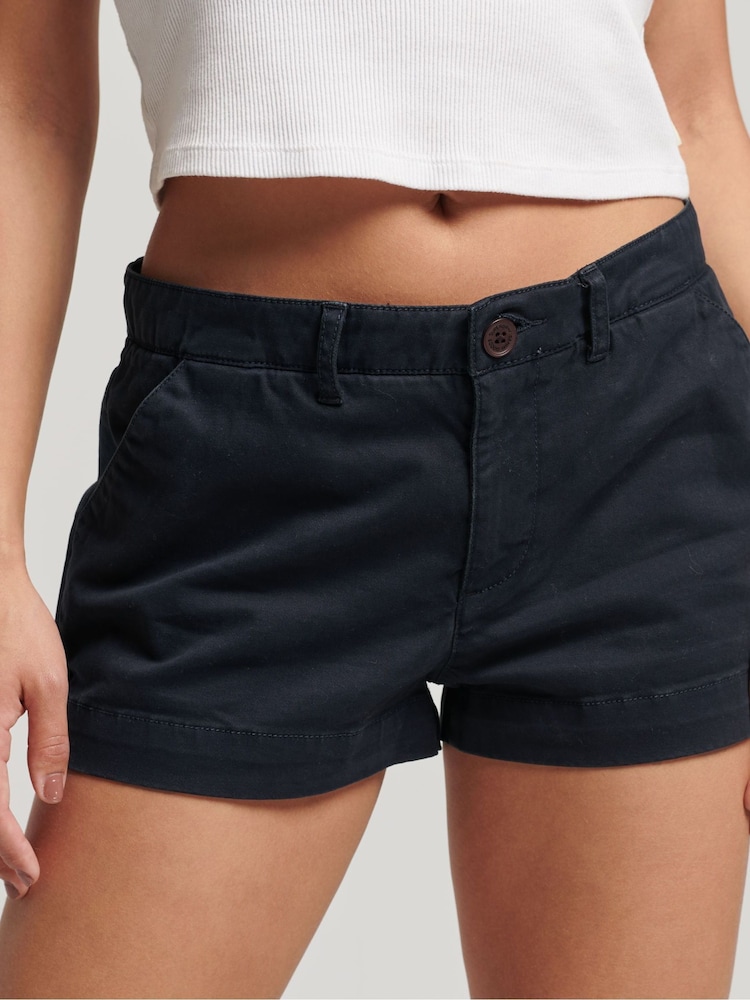 Superdry Navy Vintage Chino Hot Shorts - Image 3 of 9