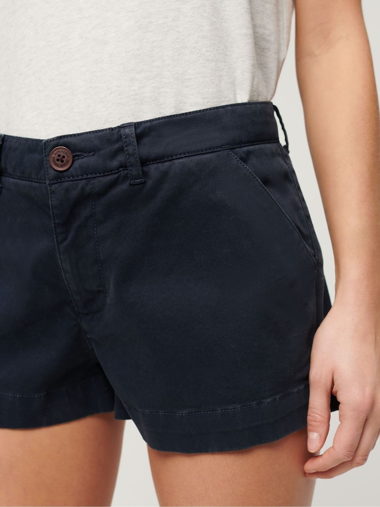 Superdry Navy Vintage Chino Hot Shorts - Image 4 of 9