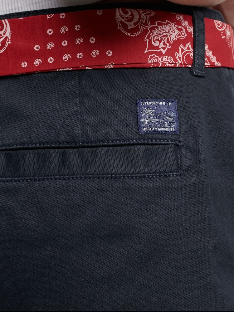 Superdry Navy Vintage Chino Hot Shorts - Image 8 of 9
