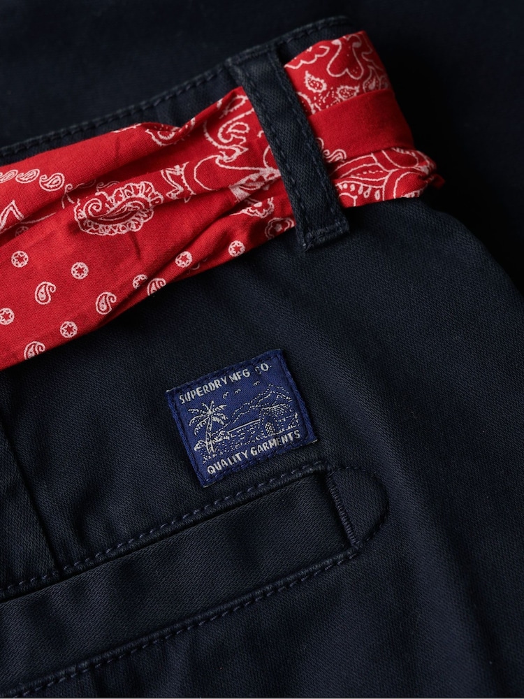 Superdry Navy Vintage Chino Hot Shorts - Image 9 of 9