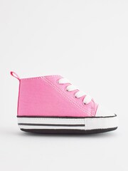 Hot Pink Canvas - High Top Baby Trainers (0-24mths) - Image 2 of 5