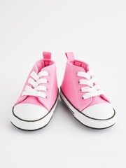 Hot Pink Canvas - High Top Baby Trainers (0-24mths) - Image 3 of 5