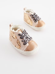 ذهبي - Glitter High Top Baby Trainers (0-24mths) - صورة 1 من 5