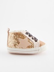 ذهبي - Glitter High Top Baby Trainers (0-24mths) - صورة 2 من 5
