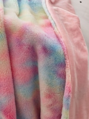 Sprei van imitatiebont met regenboog en ombré-effect - Image 2 of 3