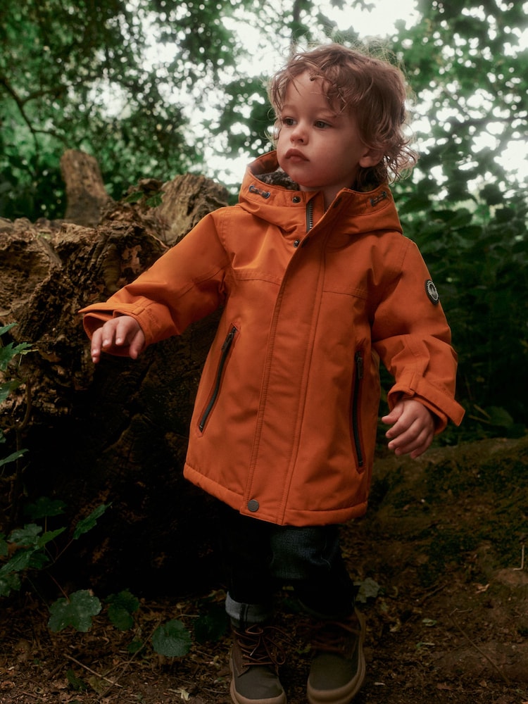Orange Waterproof Teddy Borg Fleece Lined Coat (3mths-7yrs) - Image 1 of 7 Orange Waterproof Teddy Borg Fleece Lined Coat (3mths-7yrs) - Image 1 of 7