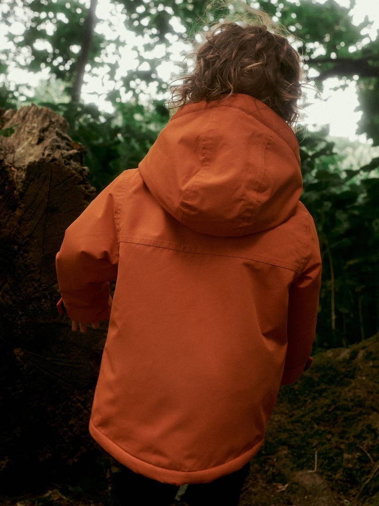 Orange Waterproof Teddy Borg Fleece Lined Coat (3mths-7yrs) - Image 2 of 7 Orange Waterproof Teddy Borg Fleece Lined Coat (3mths-7yrs) - Image 2 of 7