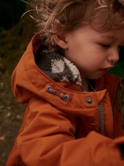 Orange Waterproof Teddy Borg Fleece Lined Coat (3mths-7yrs) - Image 4 of 7