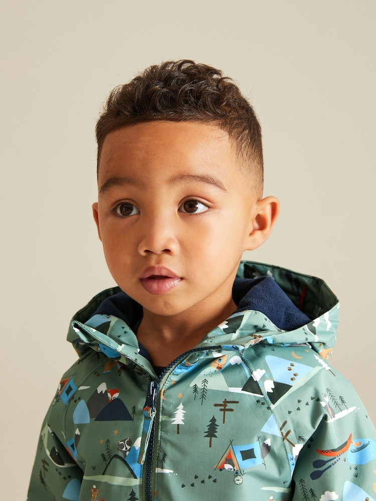 Sage Green Woodland Waterproof Warm Padded Puddlesuit (3mths-7yrs) - Image 2 of 8