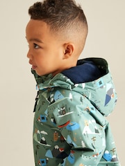 Sage Green Woodland Waterproof Warm Padded Puddlesuit (3mths-7yrs) - Image 4 of 8
