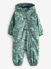 Sage Green Woodland Waterproof Warm Padded Puddlesuit (3mths-7yrs) - Image 5 of 8