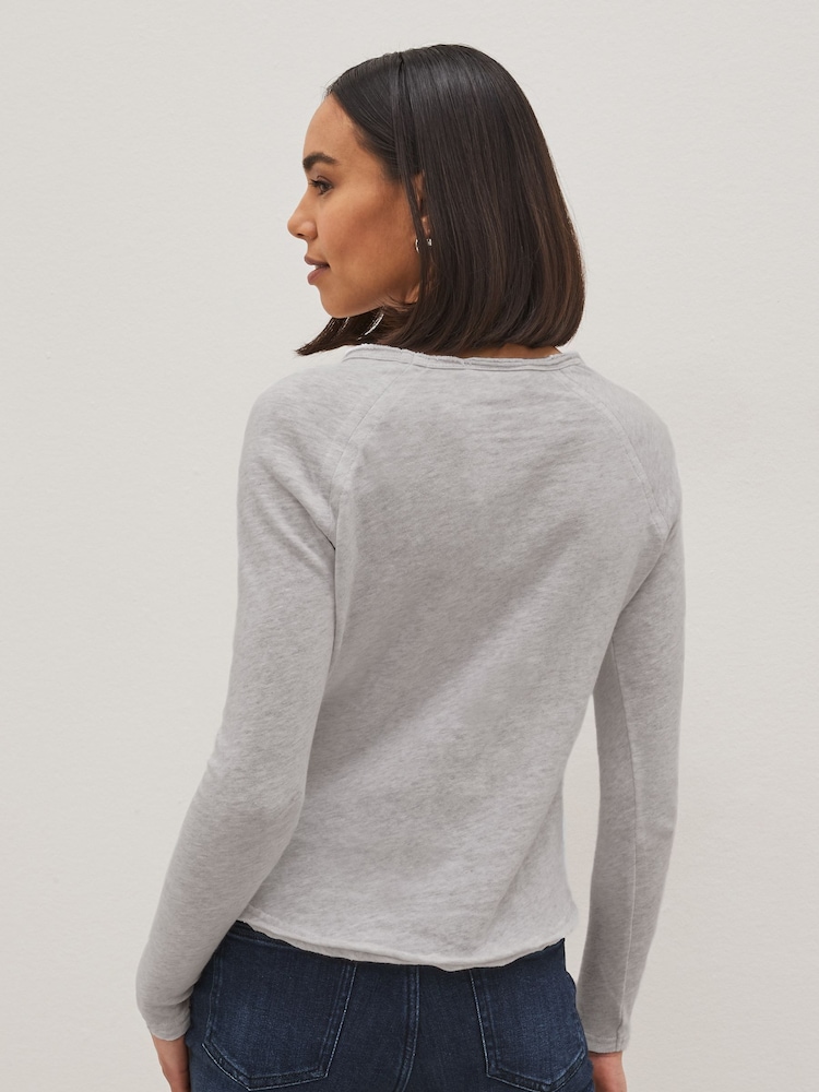 American Vintage 100% Cotton Boat Neck Long Sleeve T-Shirt - Image 2 of 4
