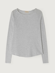 American Vintage 100% Cotton Boat Neck Long Sleeve T-Shirt - Image 4 of 4