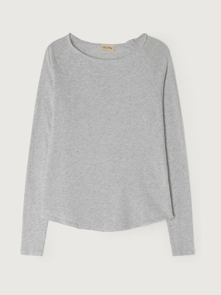 American Vintage 100% Cotton Boat Neck Long Sleeve T-Shirt - Image 4 of 4