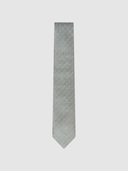 Reiss Soft Sage Liam Textured Polka Dot Tie - Image 1 of 5