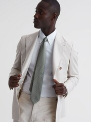 Reiss Soft Sage Liam Textured Polka Dot Tie - Image 2 of 5