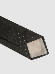 Reiss Dark Green Liam Textured Polka Dot Tie - Image 4 of 5