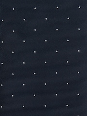 Reiss Navy Liam Textured Polka Dot Tie - Image 5 of 5