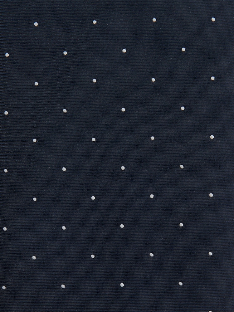 Reiss Navy Liam Textured Polka Dot Tie - Image 5 of 5