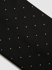Reiss Black Liam Textured Polka Dot Tie - Image 5 of 5