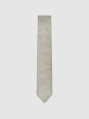 Reiss Champagne Liam Silk Polka Dot Tie - Image 1 of 5