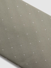 Reiss Champagne Liam Silk Polka Dot Tie - Image 5 of 5