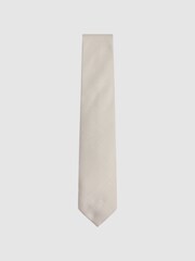 Reiss Champagne Ceremony Textured Silk-Blend Tie - Image 1 of 5