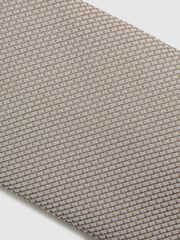 Reiss Champagne Ceremony Textured Silk-Blend Tie - Image 5 of 5